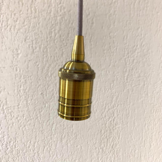 Douille E27 aluminium bronze doré