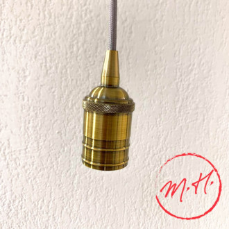 Douille E27 aluminium bronze doré