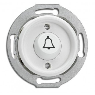 Interrupteur poussoir en duroplast blanc