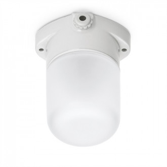 Applique de plafond en porcelaine blanche 100W verre mat