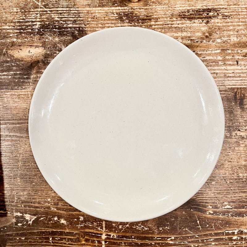 Assiette plate en grès naturel