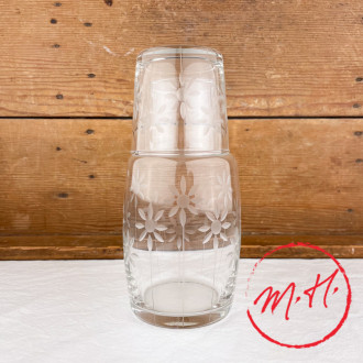 Bedside carafe chased glass