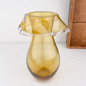 Portuguese amber blown glass vase
