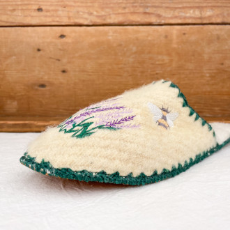 Maison Honorine lavender wool slippers