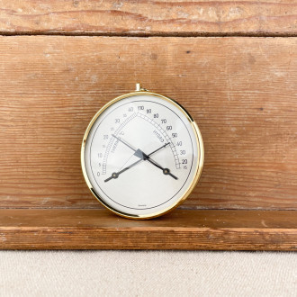 Brass thermo-hygrometer made in Germany