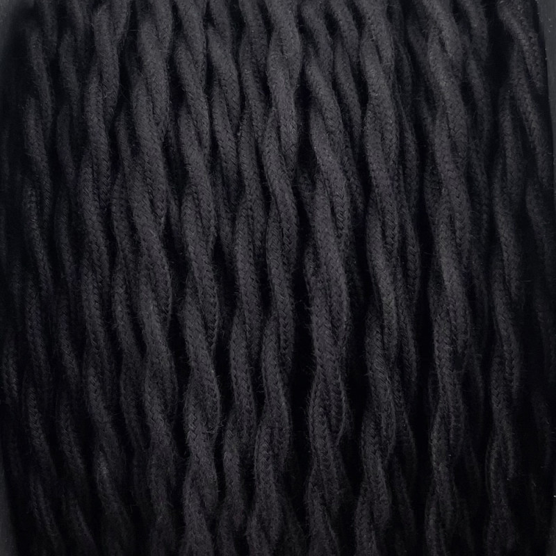 Twisted luminaire cable, charcoal black