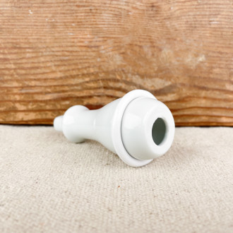 White porcelain toilet pull
