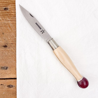 Nontron n°25 knife with ball-shaped amaranth handle