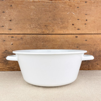 Large white enamel colander Riess