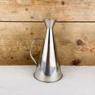 Non-drip conical stainless steel oil cruet 75cl