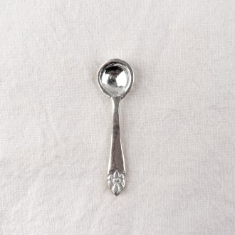 Chrome-plated brass salt spoon