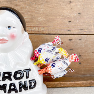 Ceramic Pierrot Gourmand with lollipops