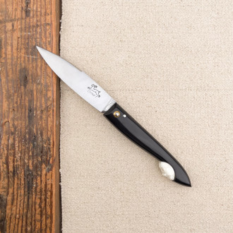 Capuchin knife in black horn and warthog ivory