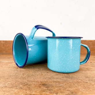 cinsa mug in turquoise enamel