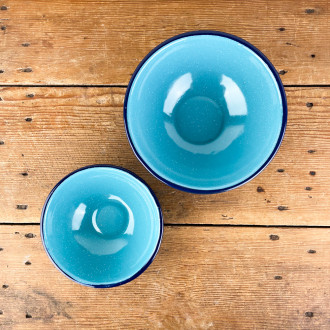 soup bowl, cinsa soup plate in turquoise enamel