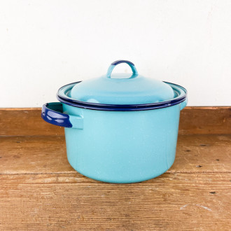 cocotte, stock pot in turquoise cinsa enamel