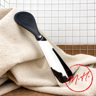 sapphire black leather folding travel shoehorn