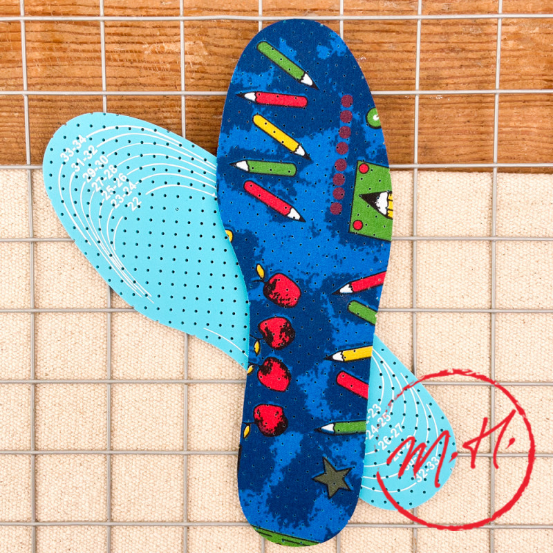Children's multi-size insoles to cut out (sizes 21 to 36) sapphire