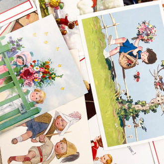 Antique postcard children ludom editions