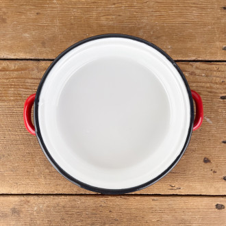 Red enamelled egg dish diameter 14 or 18cm