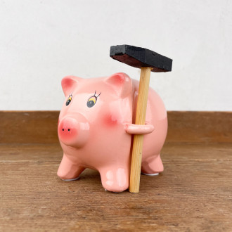 Cachemaille pig and his hammer
