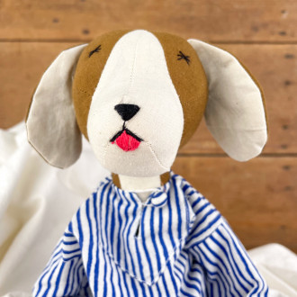 dog doll in pyjamas