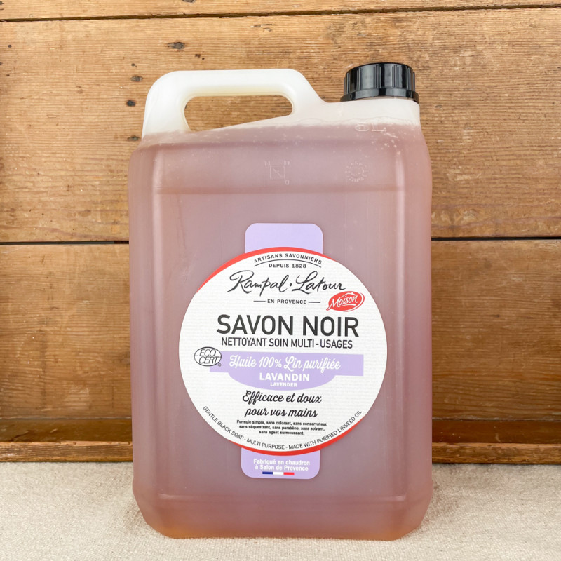 Lavender black soap in 5L can rampal latour