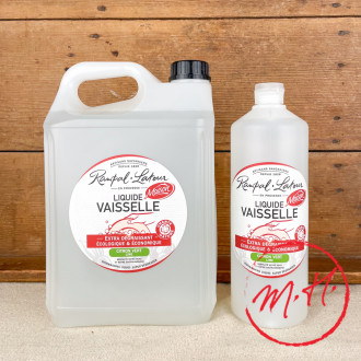 Lime-scented dishwashing liquid