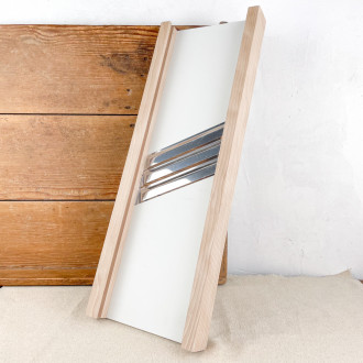 Wood and stainless steel cabbage slicer