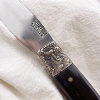 knife with engraved silver ferrule