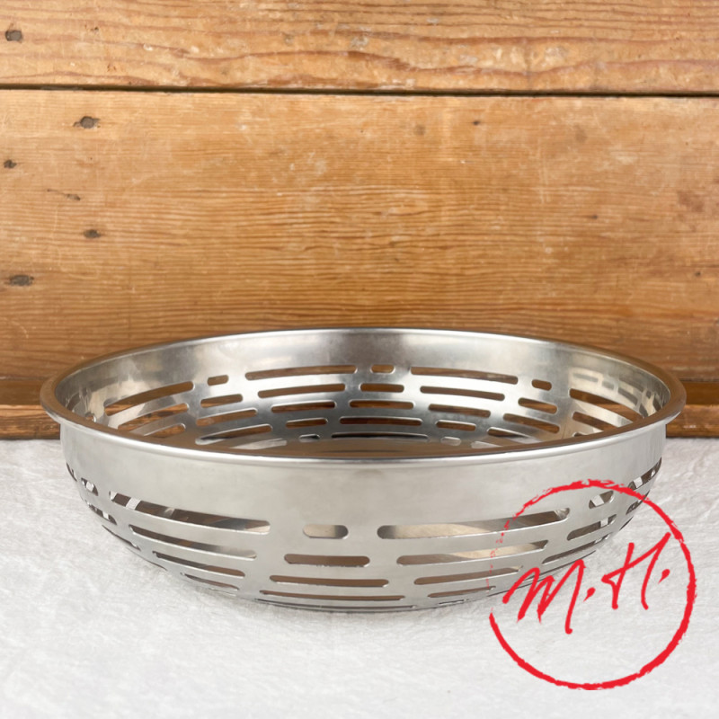 Openwork matte stainless steel basket