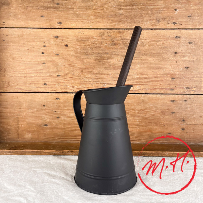 Black metal toilet brush and broom
