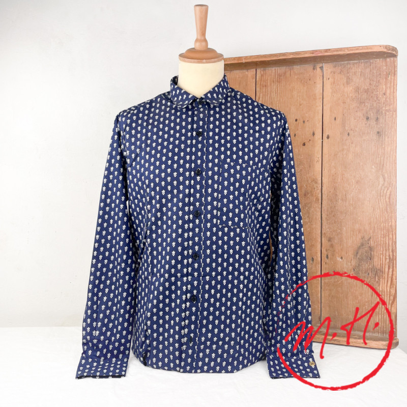 La Mouche men's shirt navy blue Souleiado