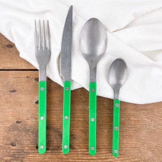 Set of 4 green matt-effect cutlery sets