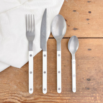 Set of 4 white matt-effect cutlery sets