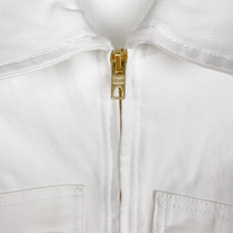 White zip-off overalls
