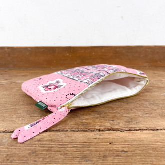 Souleiado pink make-up bag