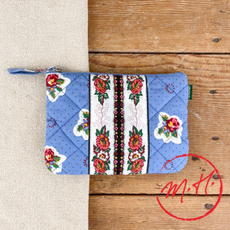Souleiado blue make-up bag