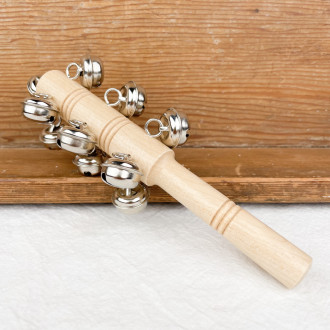 Wood and metal bell stick