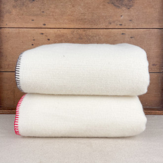 White wool blanket made in France