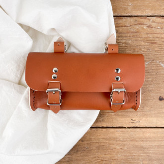 Leather bicycle saddle bag