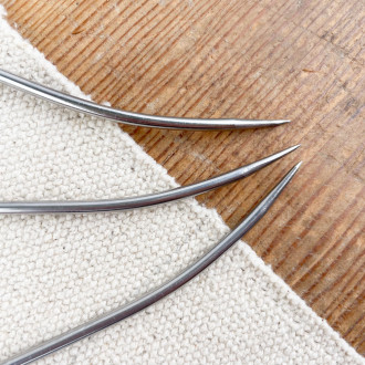 Curved stainless steel larder pick
