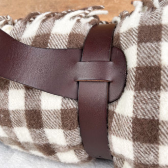 plaid leather strap Brun de Vian Tiran