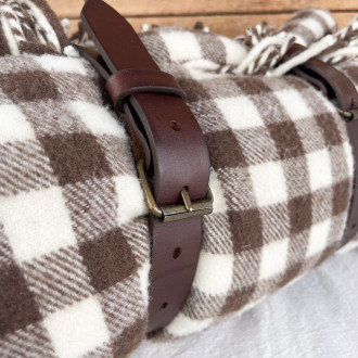 Camargue plaid with leather strap