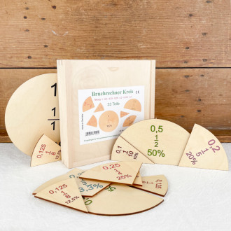 Wooden fractional calculator circles