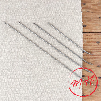 Curved stainless steel clamping needle
