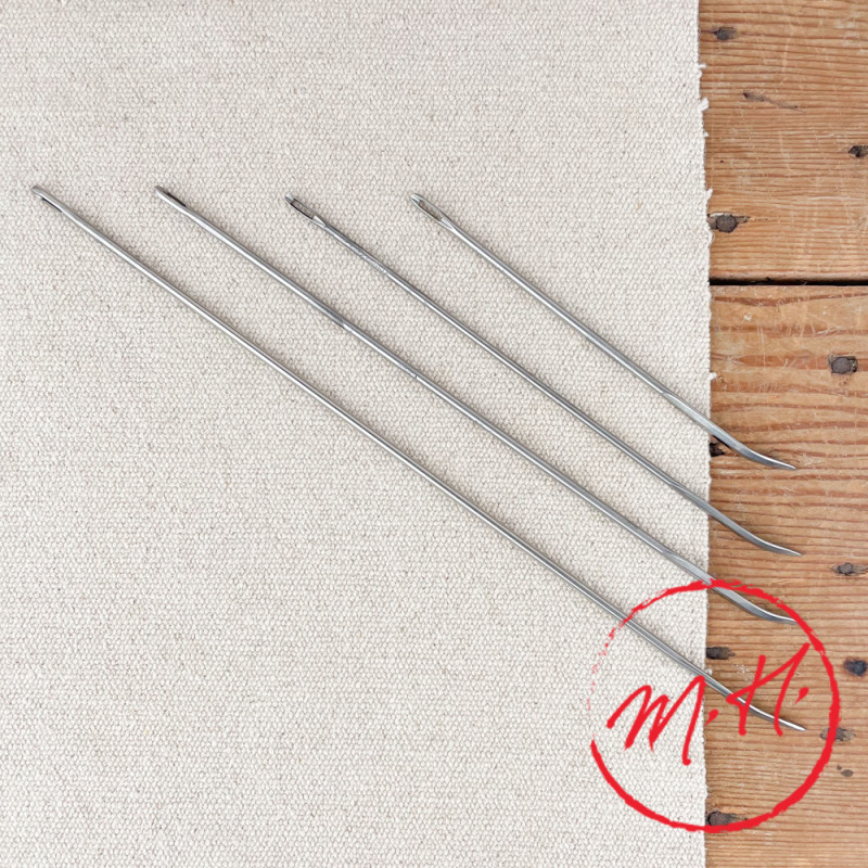 Curved stainless steel clamping needle