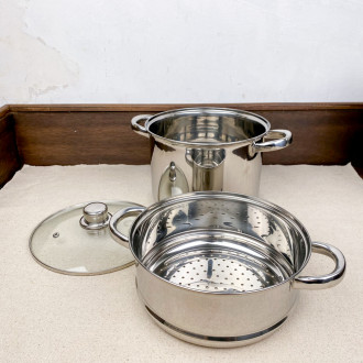 Single-tier stainless steel couscous cooker