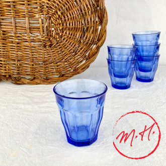 6 blue glasses Duralex 25cl