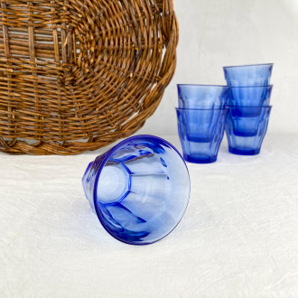 6 blue glasses Duralex 25cl